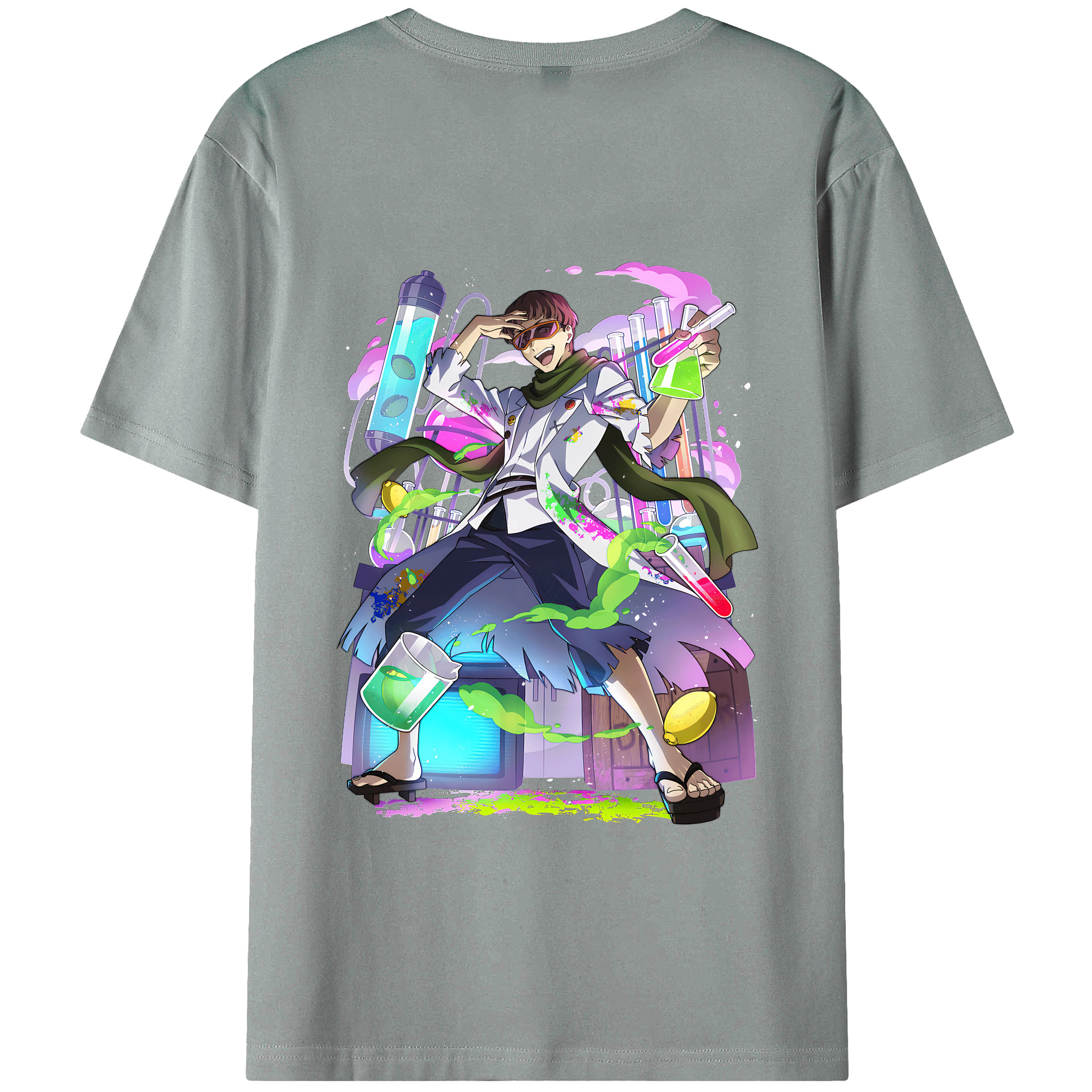 （画像用） 文豪ストレイドッグス Bungo Stray Dogs 綿100％ メンズ半袖Tシャツ（バックプリント） 通気性